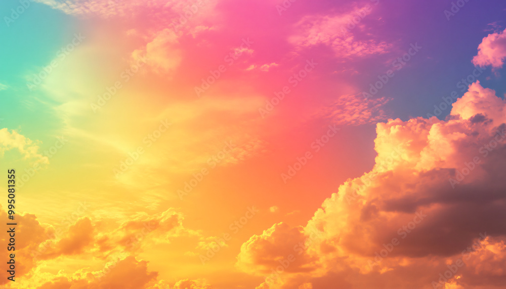 A dreamy sky transitioning from a golden sunset to a full spectrum of rainbow colors, giving off a vibrant yet calming feel A dreamy sky transitioning from a golden sunset to a full spectrum of rainbow colors, giving off a vibrant yet calming feel