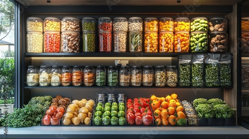 Wallpaper Mural A vibrant display of fresh produce in jars and on shelves. Torontodigital.ca