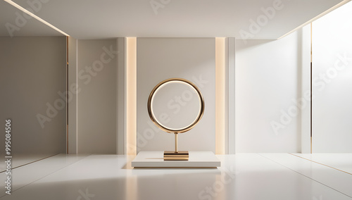 An empty white room with a window, showcasing minimalist design and open space	