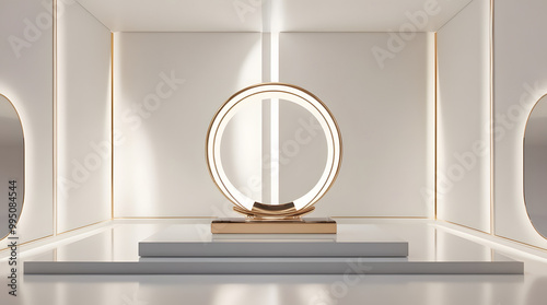 An empty white room with a window, showcasing minimalist design and open space	