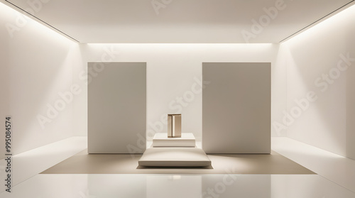 An empty white room with a window, showcasing minimalist design and open space	