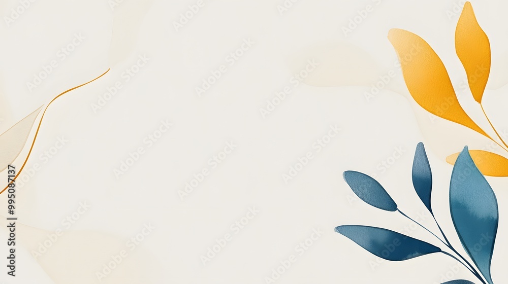 Fototapeta premium Abstract Watercolor Leaves with White Background for Design and Branding