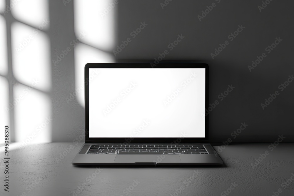 Fototapeta premium Blank Image Laptop Mockup Blank Image Laptop Mockup.generative ai