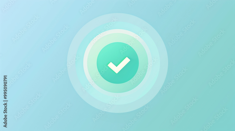 Green check mark symbol in a circular design, representing approval, confirmation, and validation on a gradient background Green check mark symbol in a circular design, representing approval, confirmation, and validation on a gradient background