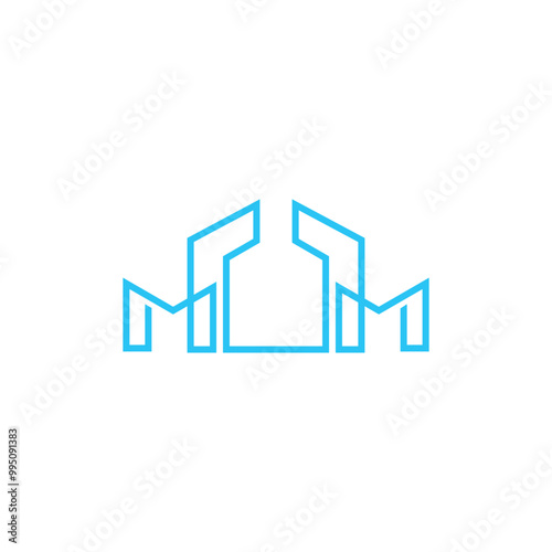 MCM Letter Initial Logo Design Template Vector Illustration