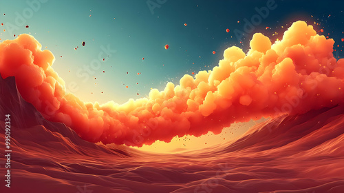 Orange Clouds Rolling Over ...