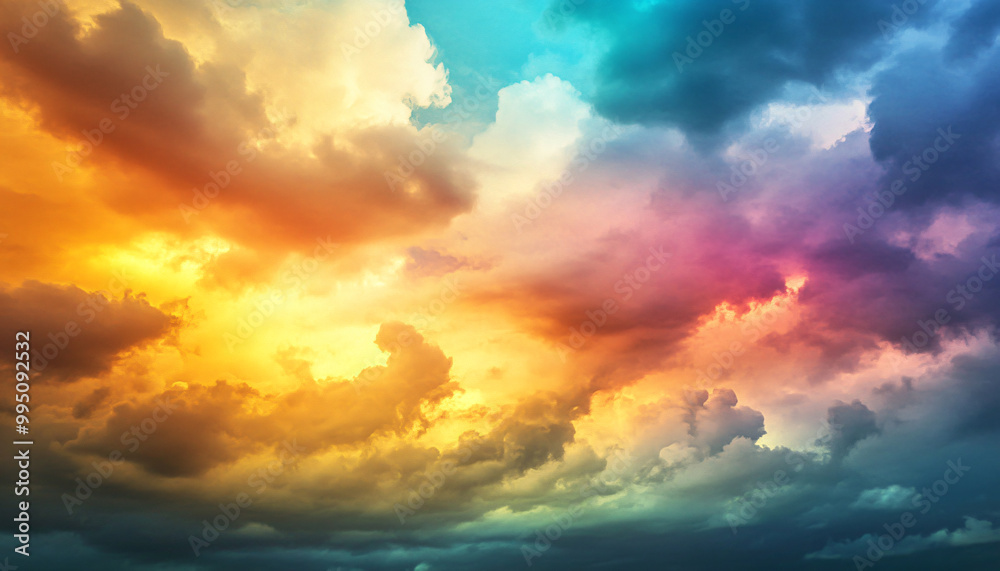 A dreamy sky transitioning from a golden sunset to a full spectrum of rainbow colors, giving off a vibrant yet calming feel A dreamy sky transitioning from a golden sunset to a full spectrum of rainbow colors, giving off a vibrant yet calming feel