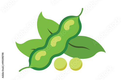 Soybean pods vector illustration