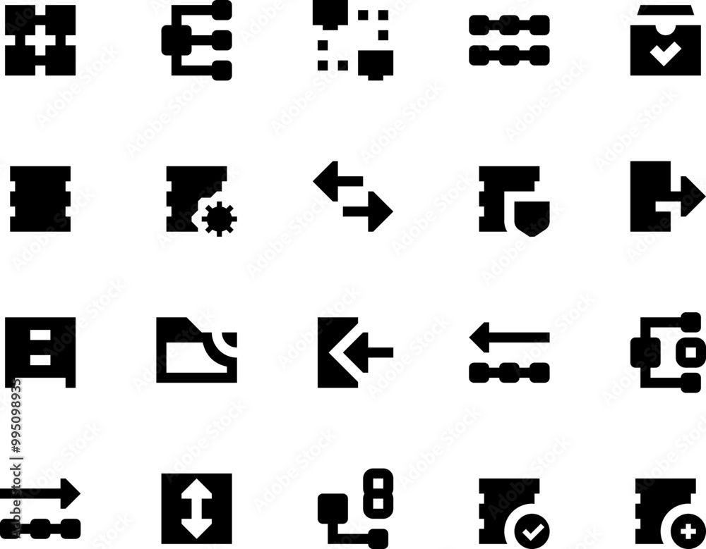 Set of Managing data icons Set of Managing data icons