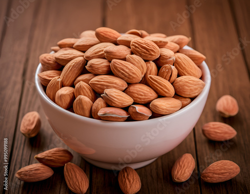 almonds in bowl, bowl of almonds