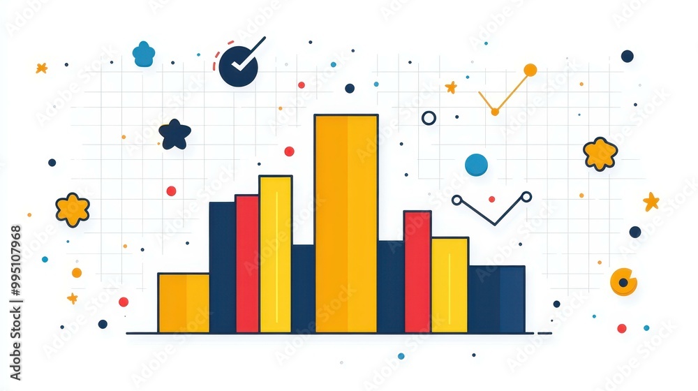 Explore a vibrant financial graph showcasing an upward trend with dynamic bars, illustrating growth in a modern style. Explore a vibrant financial graph showcasing an upward trend with dynamic bars, illustrating growth in a modern style.