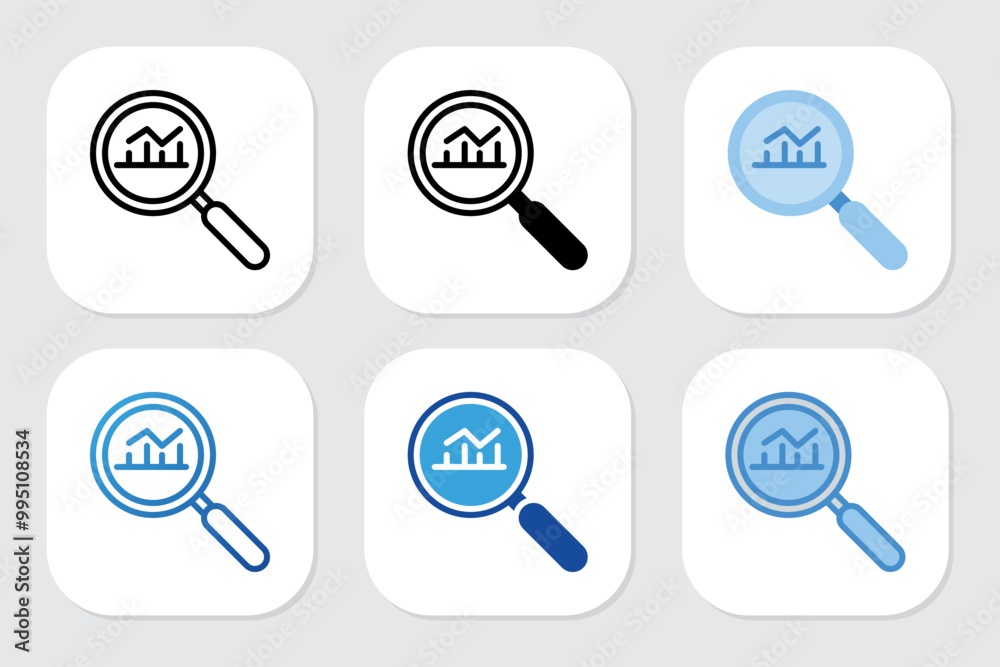 data analysis icons with various design styles data analysis icons with various design styles