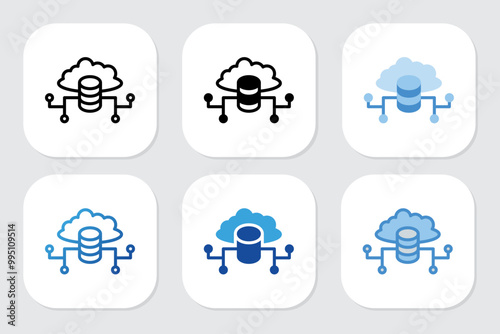 cloud icons with various design styles