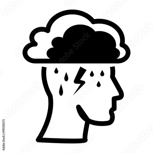 Mental Health condition line icon