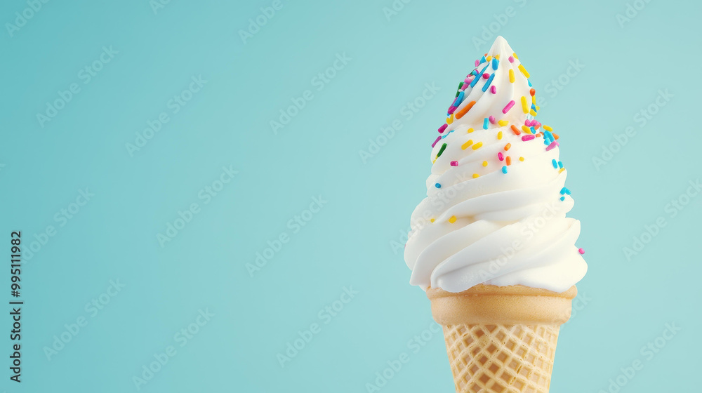 Indulge in a vibrant closeup of creamy soft serve topped with colorful sprinkles, capturing the essence of a playful retro diner. Indulge in a vibrant closeup of creamy soft serve topped with colorful sprinkles, capturing the essence of a playful retro diner.