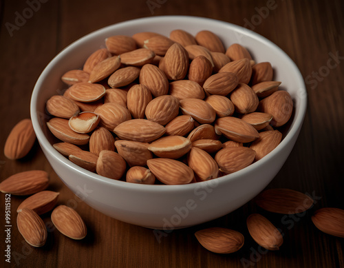 bowl of almonds, almonds in bowl