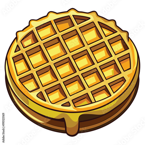 Waffle vector illustration isolated on a white background