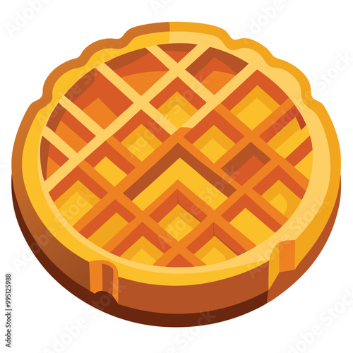 Waffle vector illustration isolated on a white background