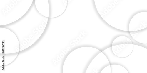 Abstract background with circle white abstract geometric background with soft light white paper circles in design .Gray abstract. Modern design background for report and project presentation template.