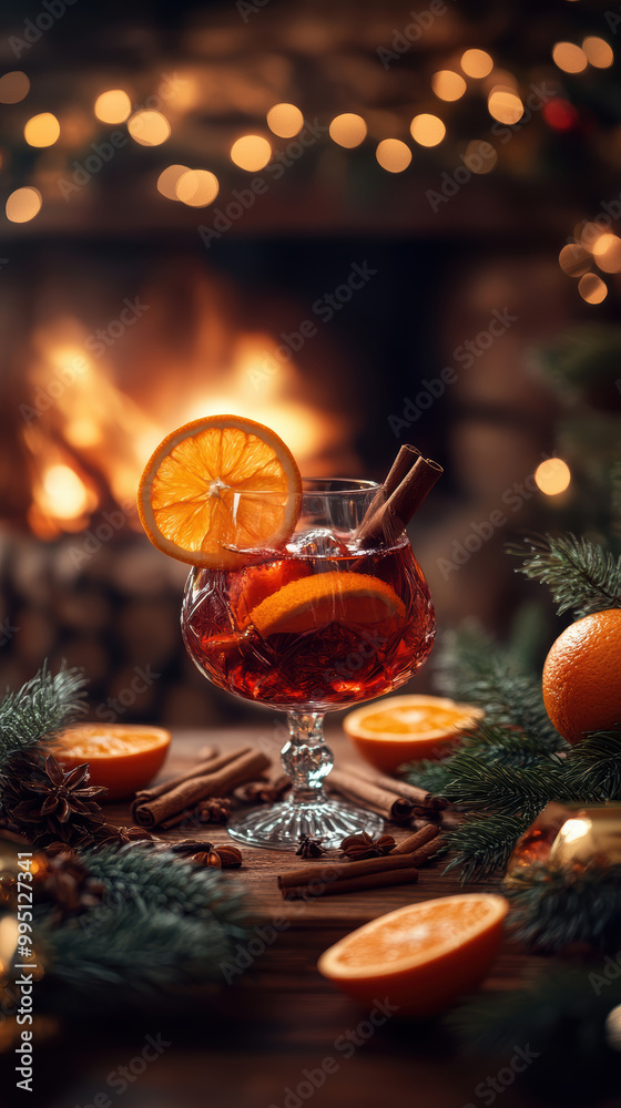 Christmas spiced mulled wine. AI generative. Christmas spiced mulled wine. AI generative.