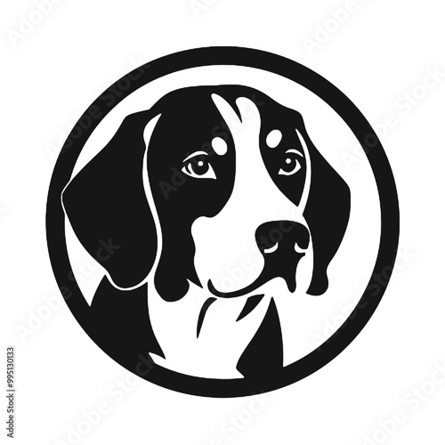 Beagle Dog Silhouette Logo – Vector Illustration with Transparent Background for Custom Logos and Tattoo Designs