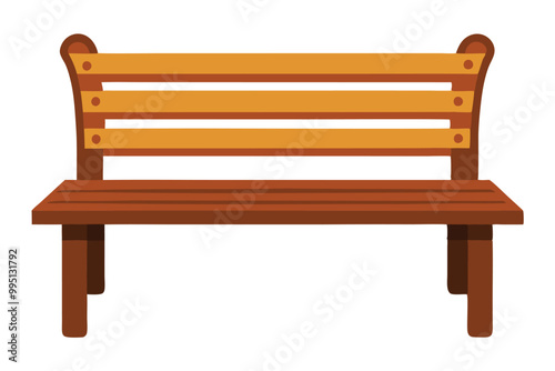 Wooden bench vector illustration