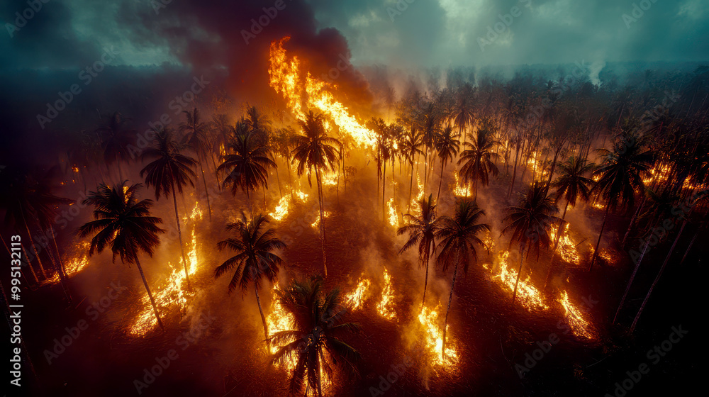 Fototapeta premium Human Rights Damage Lost in Climate Crisis . AI generative.
