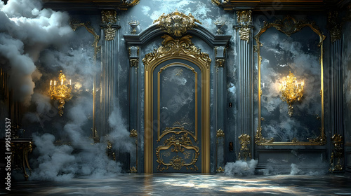 Elegant Gold Doorway with O...