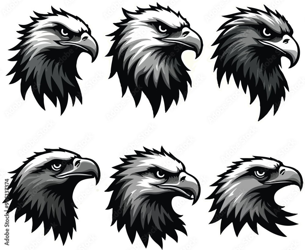 head hawk vector logo illustration