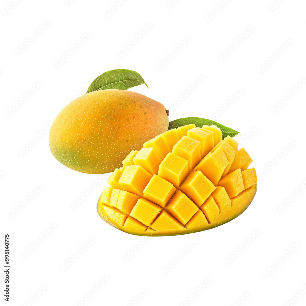 Ripe Mango with a Sliced Piece Ripe Mango with a Sliced Piece