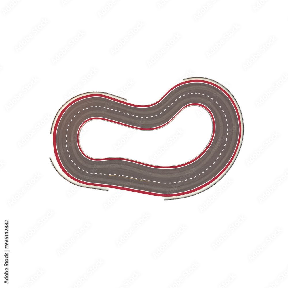 Top-Down View of a Winding Race Track Top-Down View of a Winding Race Track