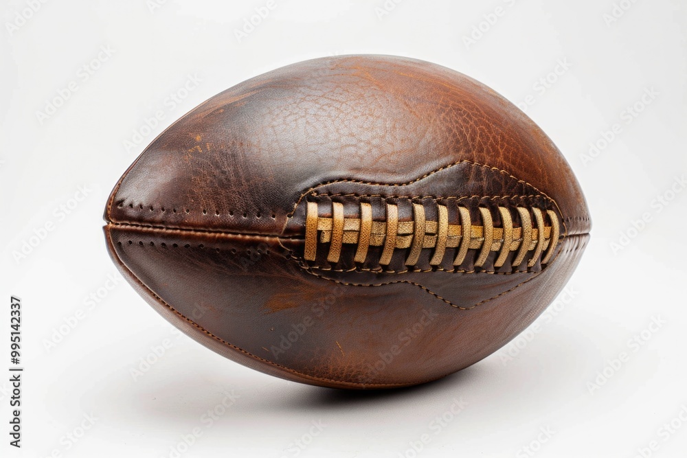 American Football On White. Classic Leather Ball for College Championship