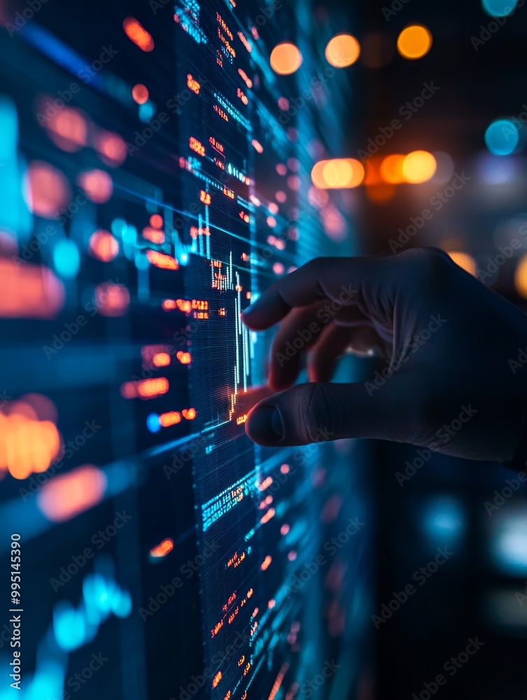 A professional data analyst examines data on a large digital screen displaying charts and graphs, highlighting the importance of data analysis in modern business and technology. A professional data analyst examines data on a large digital screen displaying charts and graphs, highlighting the importance of data analysis in modern business and technology.