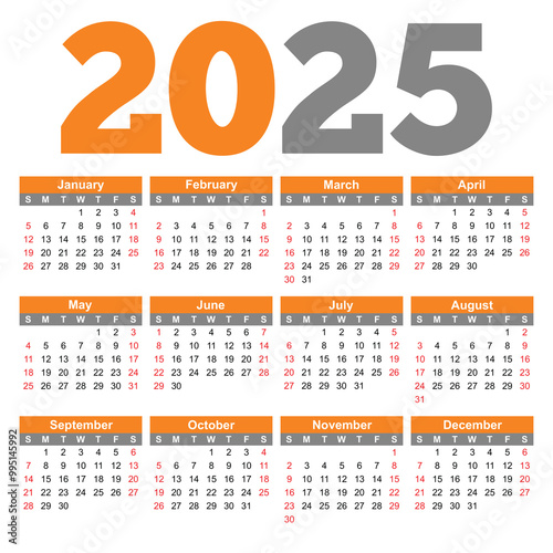 2025 Calendar vector file