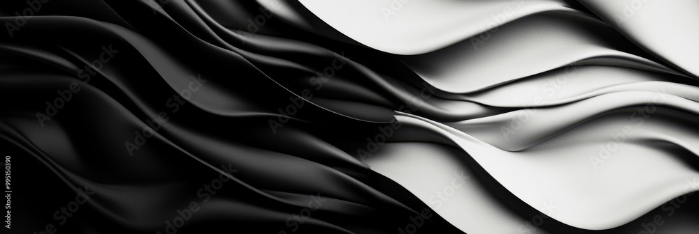 Obraz premium Abstract Black and White Swirling Design - Representing the balance of opposites, the interplay of light and dark, the flow of energy and the beauty of simplicity.