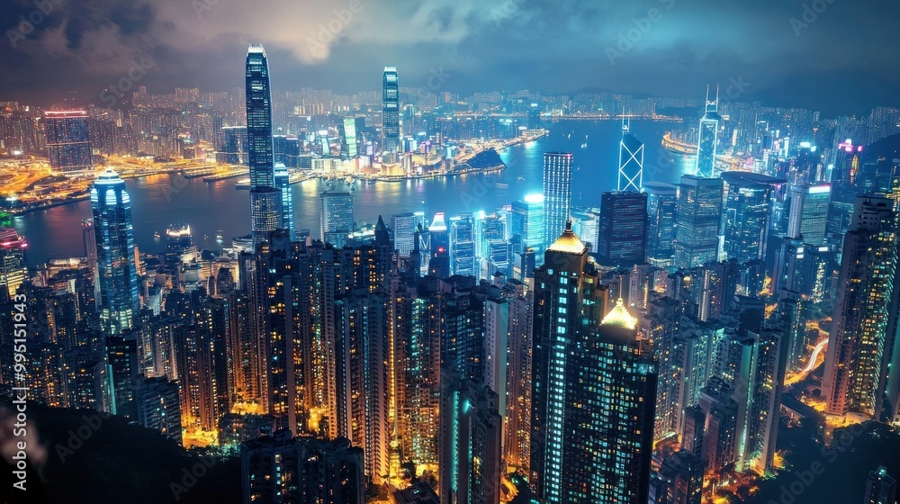 Hong Kong Skyline Night View