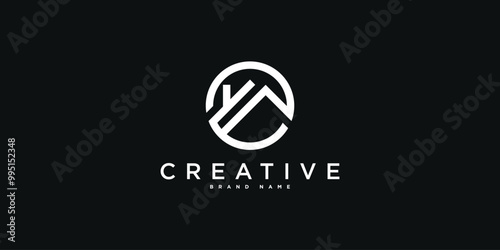 House logo design with creative modern outline concept. Premium Vector