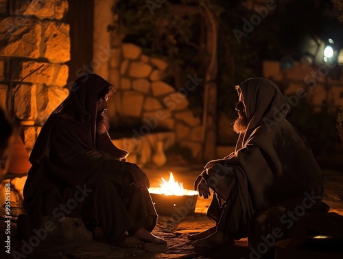 Jesus and Nicodemus under the cover of night