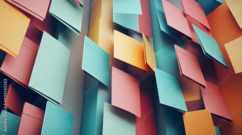 Fototapeta premium Folders abstract background illustration - 3d rendering.