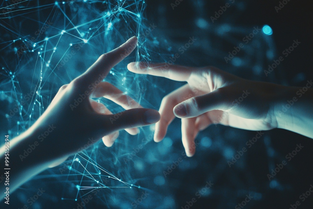 Two hands reaching out to each other embody the spirit of connection ...