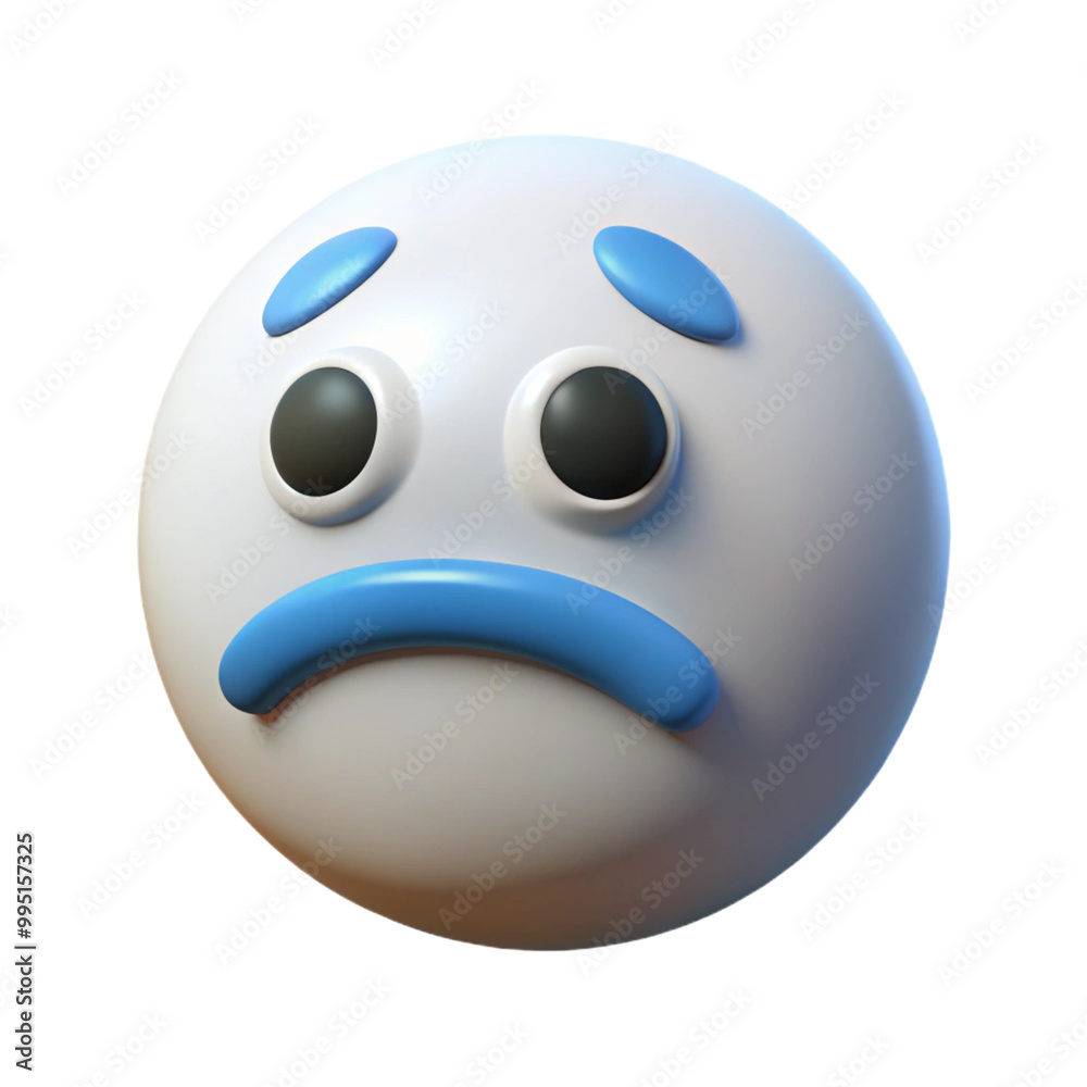 Fototapeta premium Emojis Sadness 3d cartoon style illustration