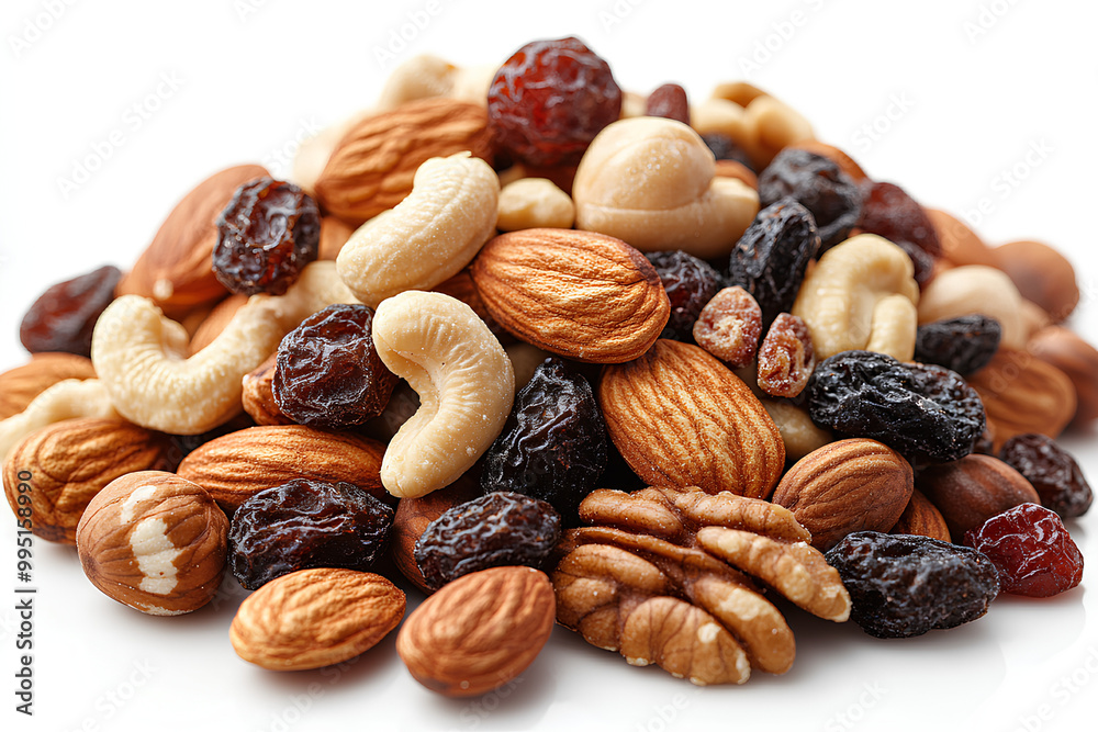 Handful of mixed nuts and dried fruits, portable brain-boosting snack, healthy and convenient. Handful of mixed nuts and dried fruits, portable brain-boosting snack, healthy and convenient.