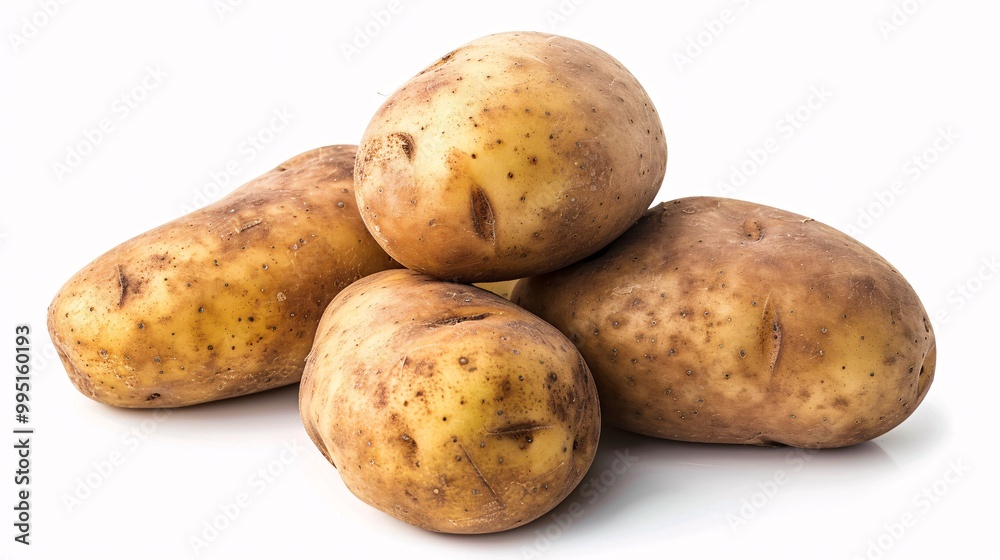 Singular spud on blank backdrop. Singular spud on blank backdrop.