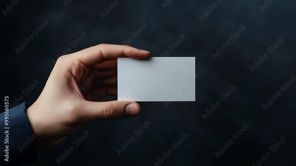 Blank Business Card Held by a Hand Blank Business Card Held by a Hand