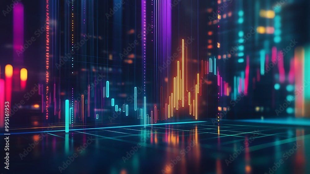 Abstract Digital Neon Cityscape Abstract Digital Neon Cityscape