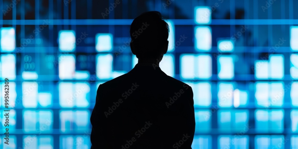 Silhouette of marketing performance analysis.