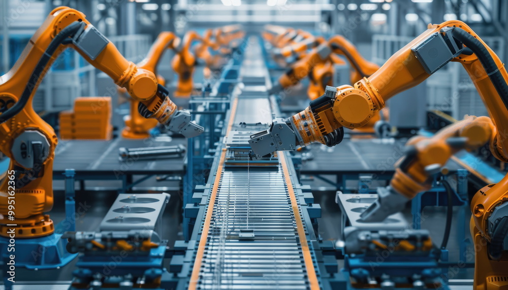 Industrial Robots on Assembly Line Industrial Robots on Assembly Line