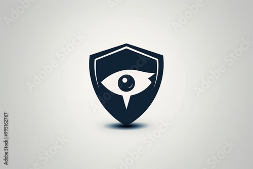 Camera Eye Security Ver. 7. Shield Safety Icon with Logotype Design