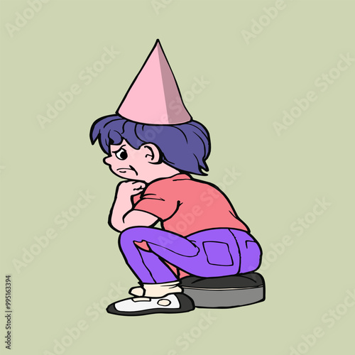 Illustration of a child with a skateboard