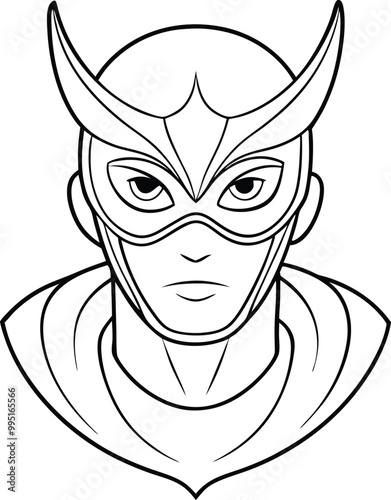 Line art Zorro mask icon. Trendy flat vector Zorro mask icon on white background from People collection.